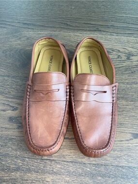 Vince Camuto Tan Leather Penny Loafers